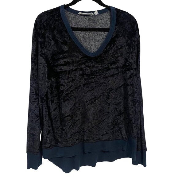 Wilt Velvet Asymmetrical Navy Blue Teal Sweatshirt Size‎ S - Picture 1 of 9